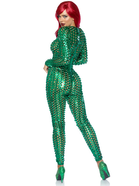 Laser Cut Catsuit- Green