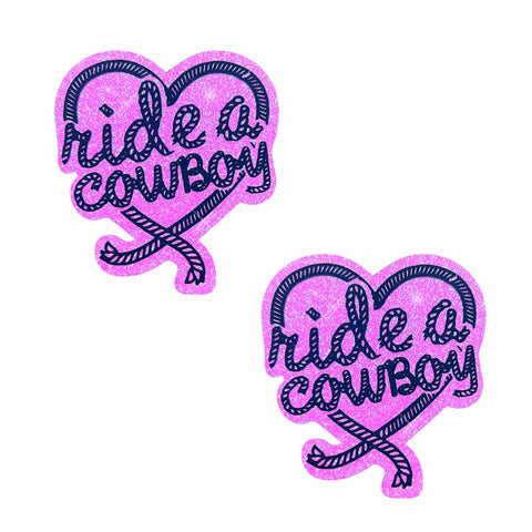 Ride A CowBoy Pink Glitter UV Pasties