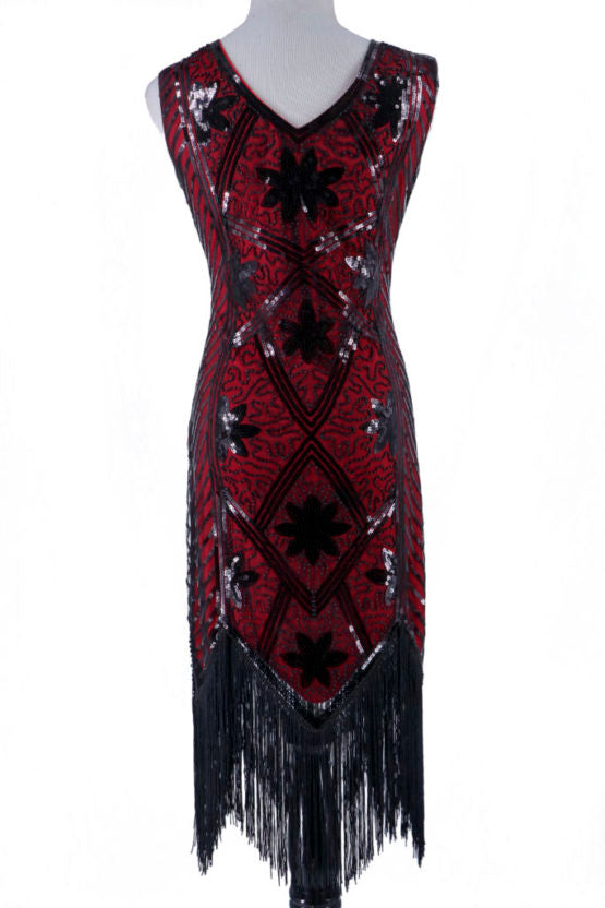 Black and Red Flapper Dress