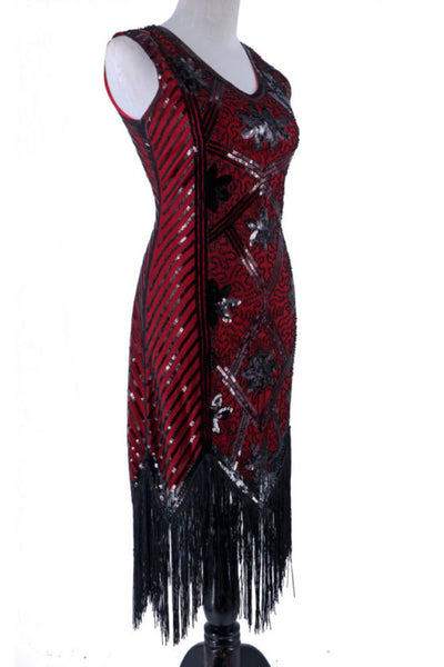 Black and Red Flapper Dress