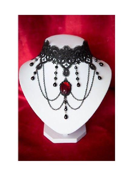 Lace, Beaded Choker