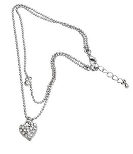 Rhinestone Heart Anklet