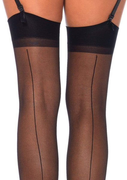 Sheer Backseam Stockings- Queen Size