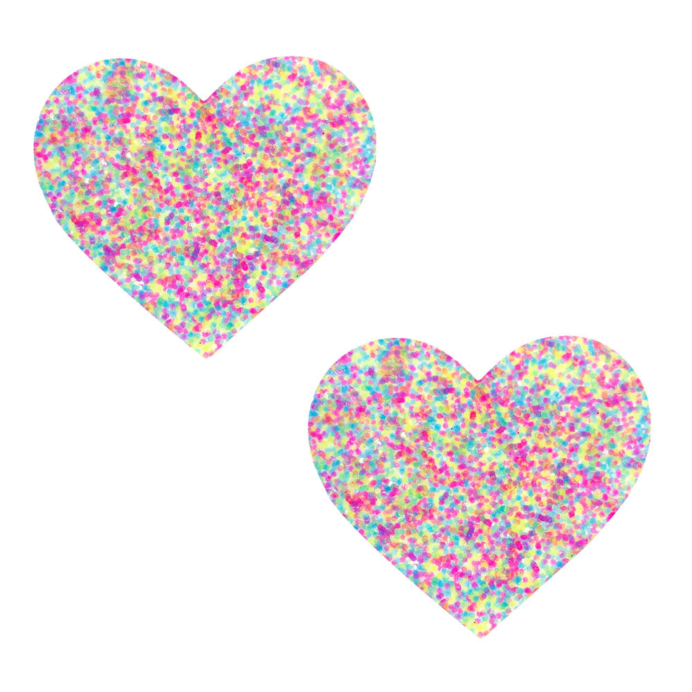 Neon Blacklight Glitter I Heart U Nipztix Pasties